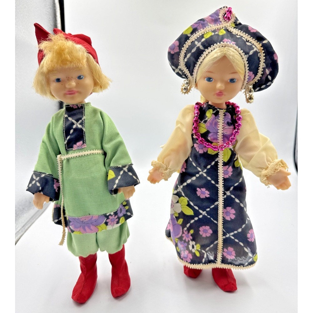Vintage 2 Beautiful Lapland Sami Dolls/Eastern European Traditional Costumes